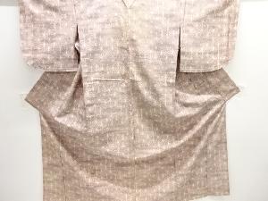 アンティーク　麻の葉模様織り出し手織り紬単衣着物